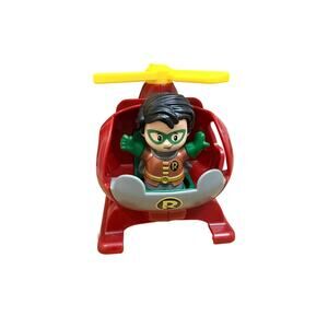 FISHER PRICE 2020 DC COMICS LITTLE PEOPLE ROBIN AND HELICOPTER